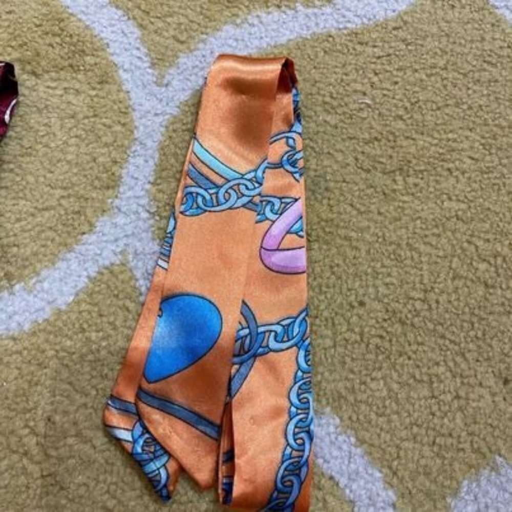 Twilly Orange&Blue Scarf